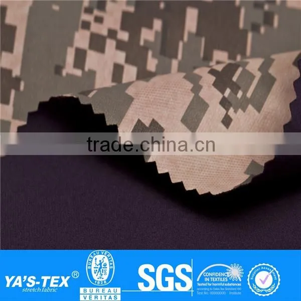Camouflage Printed Waterproof Windproof 3 Layer Bonded Softshell Fabric