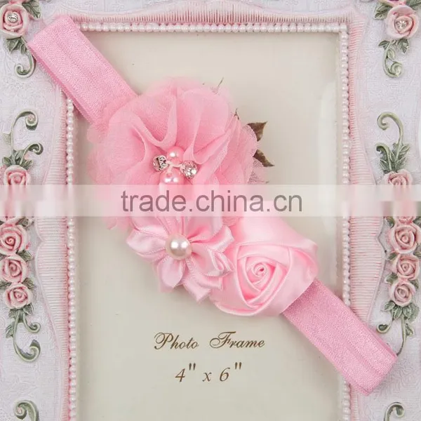 2016 Baby Girl Hair Accessories Various Flower Elastic Headband for Kids Handmade Baby Headbands photo-6