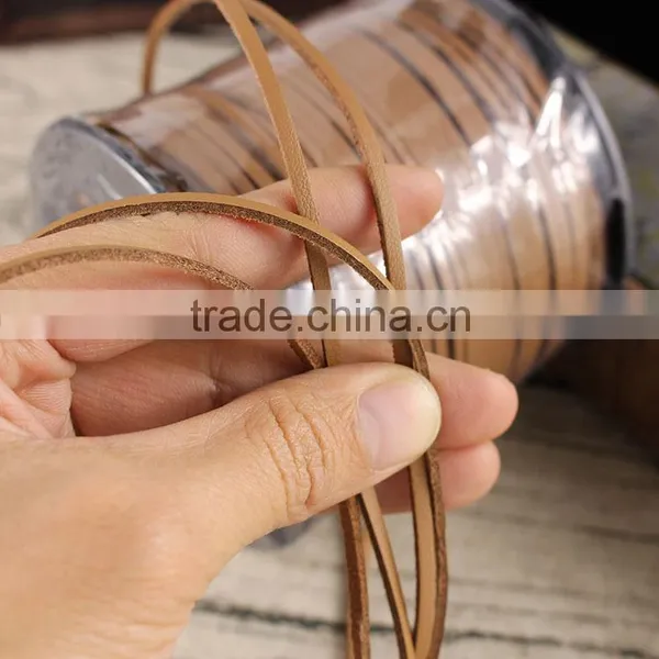 ST1035 Light Brown Flat Leather Cords, Jewelry Beading Thread Lace Quality Choice photo-2