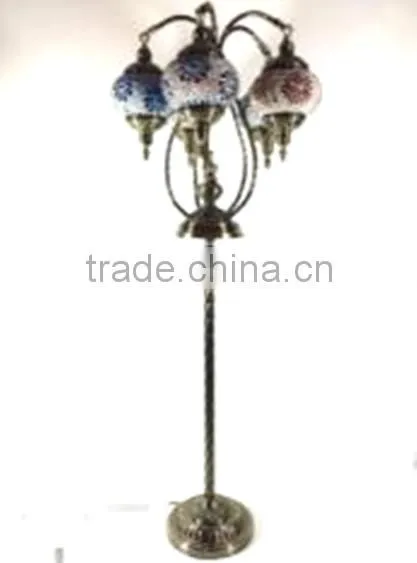 High Quality Stained Glass &Plating Iron Kitchen Bar Light Restaurant Home Decoration Multicolor Classic Floor Lamp RT-FC05M02 photo-2