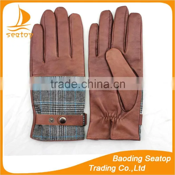 Boys Fashion Dress Hand Genuine Goat Skin Leather Buttons Gloves