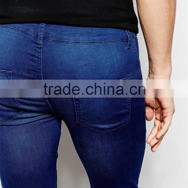 Men Denim Jean 2016 Ripped Skinny Color Fade Proof Men Jean OEM Service photo-3