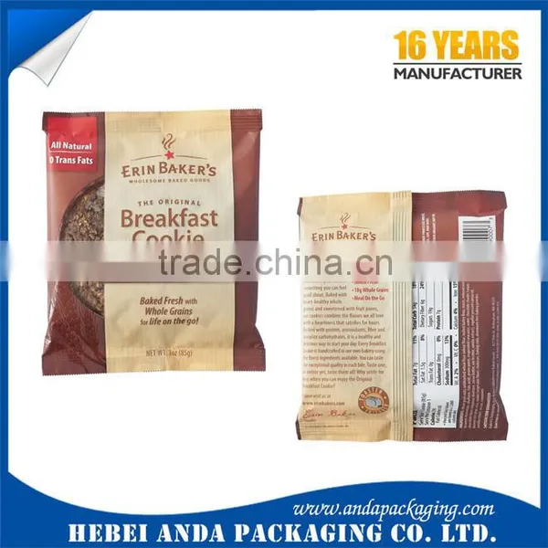 Custom Cookie Palstic Packaging, Cookie Wrapper Pouch Biscuits Packaging With Clear Window photo-3