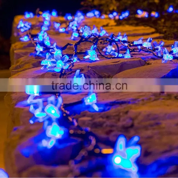 Blue Color Cherry Blossom Light Strings for Garden and Outdoor Christmas Party photo-4
