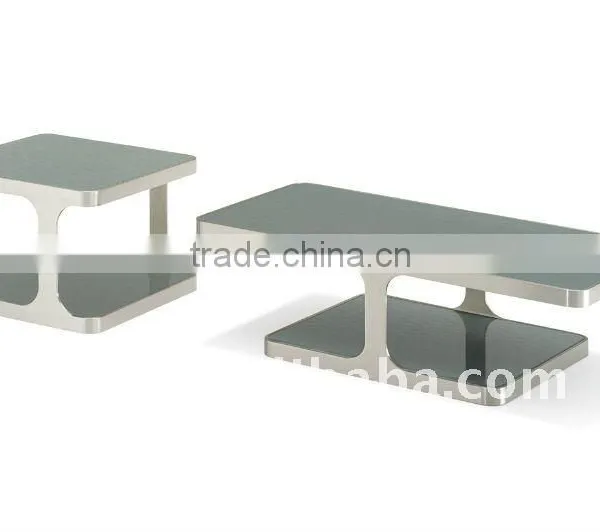 CT-01ET-01 Modern Coffee Table End Table Stainless Steel Table in Glass Tables photo-2