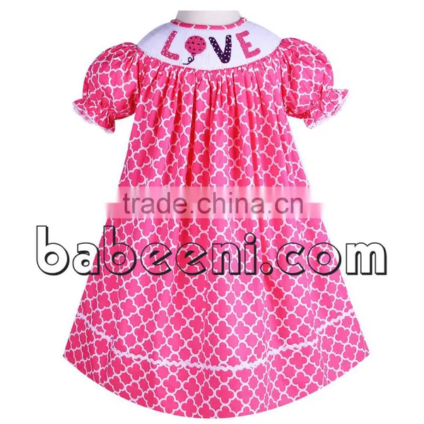 LOVE Smocked Bishop Dress for Valentine Day