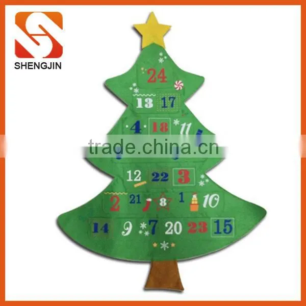 SJ-6859 Custom Felt Christmas Advent Calendar,Handmade Tree Shape Hangging Calendar photo-3