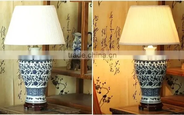 Factory Prices Blue and White Chinese Ceramic Table Lamps With 3C Certification photo-5