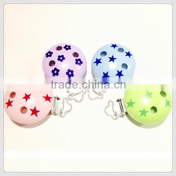 Lovely Wooden Silicone Baby Soother Pacifier Dummy Clip for Baby Feeding photo-2