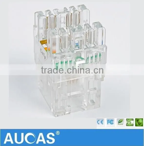 Aucas Cat6/Cat5e Keystone Jack 180 Degree With UTP RJ45 Ethernet For Cat5e Unshielded Lan Cable photo-6