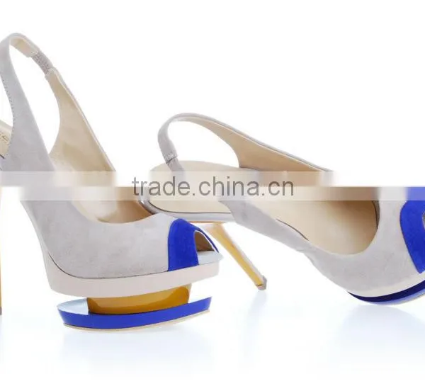 Hot Sell Elegant Mature Popular White Real Leather High Heel Sandals for Women photo-2