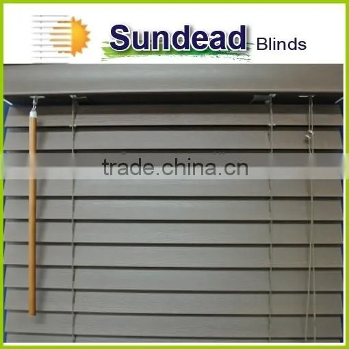 Faux Wood Indoor Venetian Blinds 2'' Inches Vinyl Faux Wood Blinds Office Curtains and Blinds photo-4