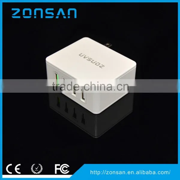 RoHS FCC Qualcomm Approved 4 Port QC3.0 Quick Usb Charger With US Plug,ODM/OEM Quick Deliver Power Sockets Quality Choice photo-5