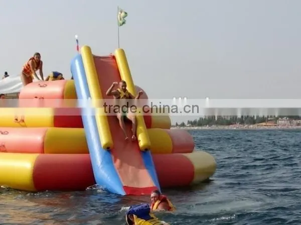 Hot Sale Cheap and Popular for Person Inflatable Floating Pyramid Water Games With Slide photo-2
