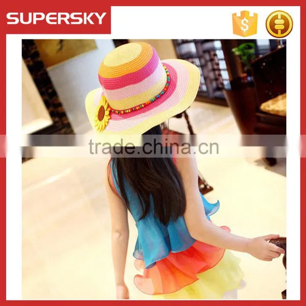 K-114 Flower Women Ladies Floppy Bohemia Straw Hat Wide Large Brim Sun Summer Beach Cap Hat photo-4