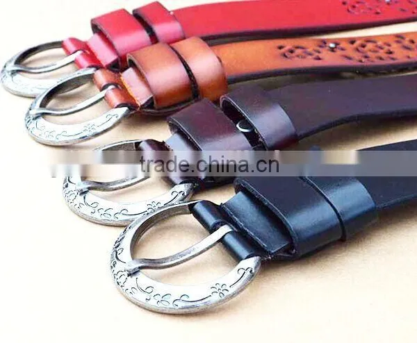 Woman Fashion Genuine Leather Ladies Leather Belt With Rivets photo-3
