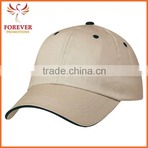 2015 Manufactory Structured Royal Blue Cotton Baseball Cap With Sandwich Visor photo-4