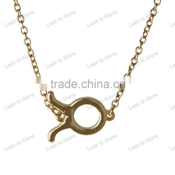 925 Silver & Gold Zodiac Pendants Necklace - Taurus