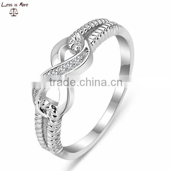 Fashion Silver White Gold Wedding Ring AAA Cubic Zirconia Ring