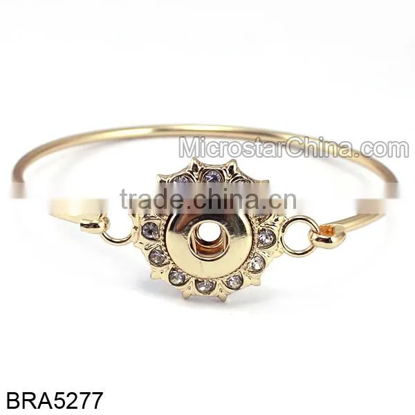 Rose Gold Snap Button Jewelry Cuff Bangles Bracelets photo-4