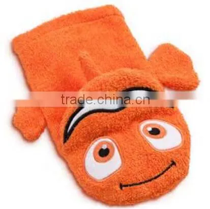 Fish Terry Cloth Bath Mitt,fish Bath Mitt