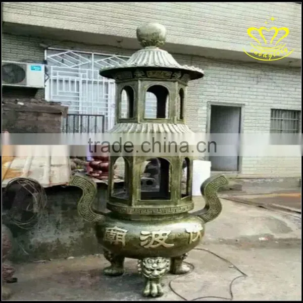 The Bronze Censer Temple Round Rectangle Copper Incense Burner photo-6