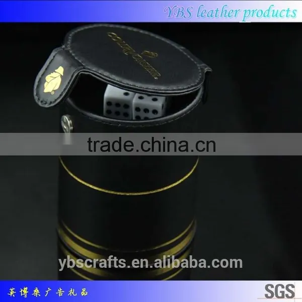 Promotional Customized Logo Leather Dice Cup Wth Lid photo-5