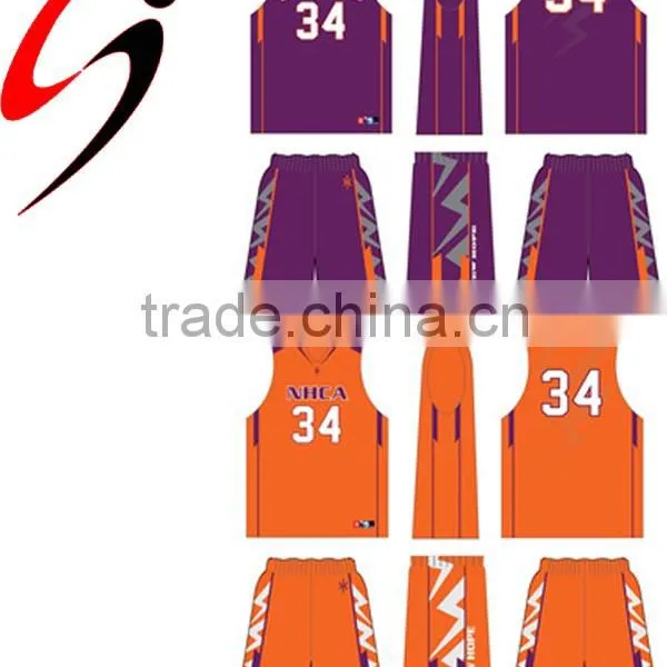 2015 New Design 100% Polyester Basketball Jersey photo-5