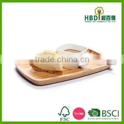 Whole|sale Distinctive Bamboo Wood Food Serving Dish Tray photo-3