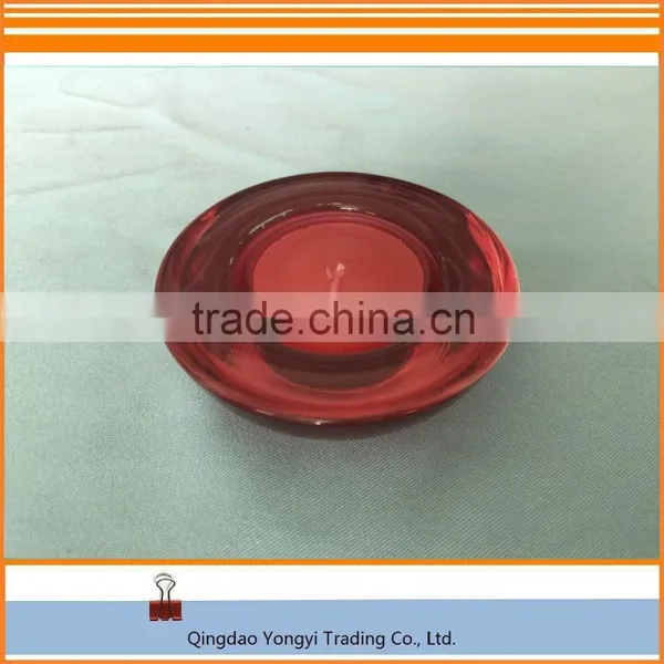 Red Round Glass Holder With Tealight Candle photo-2