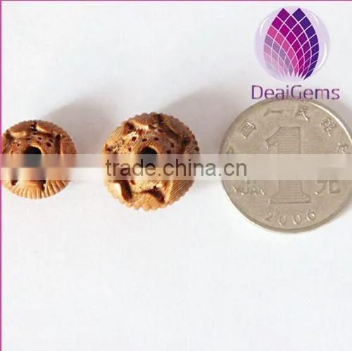 10x14mm Lotus Flower Buddha Wood Round Beads for Bracelet Making photo-2