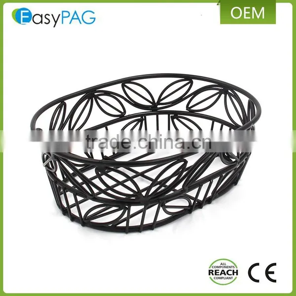 Wholesale Cheap Price Leaves Shape Carbon Steel Metal Wire Bread Basket photo-3