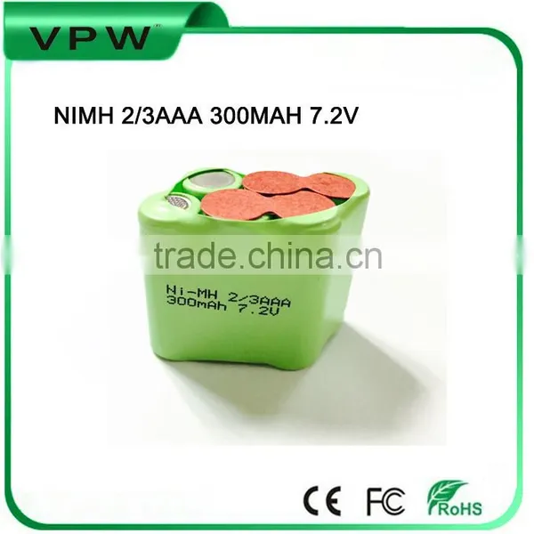 Rechargeable 2/3AAA 300mAh 7.2V Remote Airplane Ni-Mh Battery photo-2