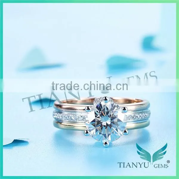 Fashion 18k Gold Wedding Rings Moissanite Diamond Rings for Women Gemstone for Jewellery photo-3