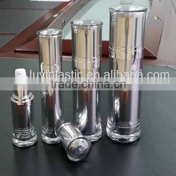 Fashion Acrylic Lotion Bottle 120ml Cosmetic Packaging Plastic Bottle Silver Color