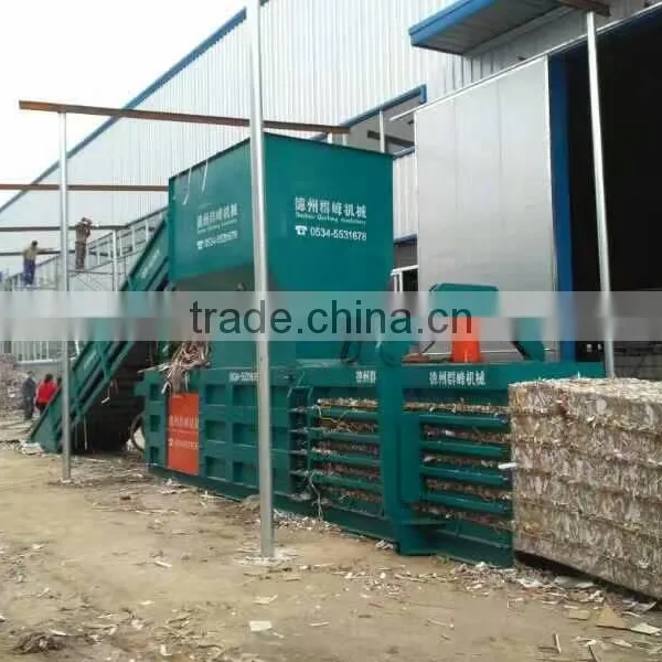 Horizontal Hydraulic Waste Paper, Cardboard, PET Baling Machine With Conveyor photo-2