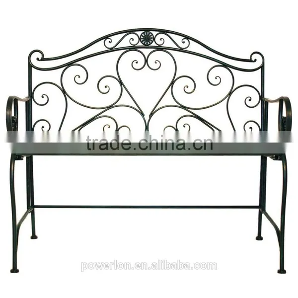 Outdoor Antique Wrought Iron Garden Bench photo-4