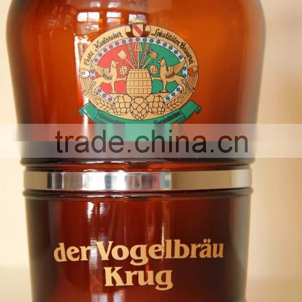 Hot Sale! Amber Beer Glass Jug/glass Bottle With Handle , Customized Logo photo-4