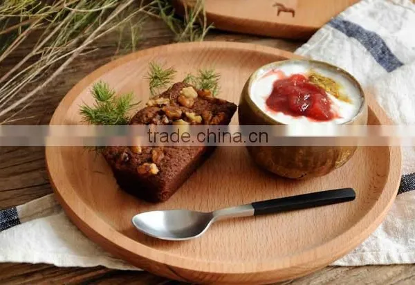Food Serving Non-slip Round Shape Wooden Tray photo-2