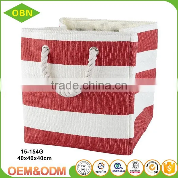 Decorative Foldable Paper Straw Basket for Toy Storage photo-2