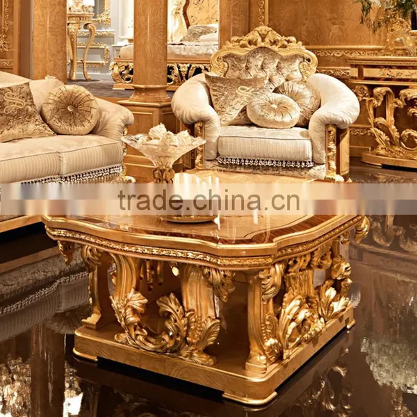 Luxury Fancy Customized European Louis XV Magnificent Exquisit Wood Carved Golden Living Room Furniture Sofa Chair Set photo-2