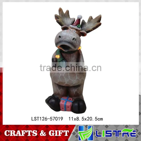 Resin Christmas Deer Figurines With Light photo-4
