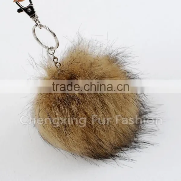 CX-A-65 Nice Handmade Fashionable Raccoon Fur Ball Fur Keyring photo-3
