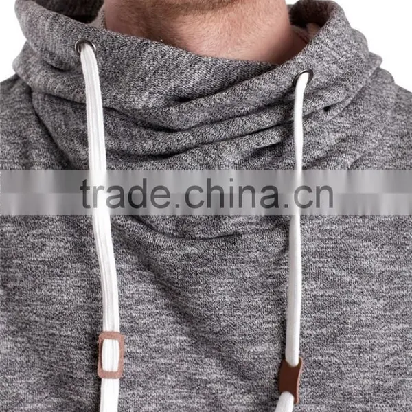 Blank Custom Hoodie High Neck Grey Hoody Korean Fashion Hoodies photo-4