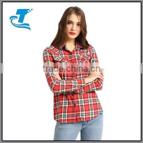 Spring Summer Ladies Female Casual Cotton Long Sleeve Plaid Shirt Women High Quality Blouses photo-2