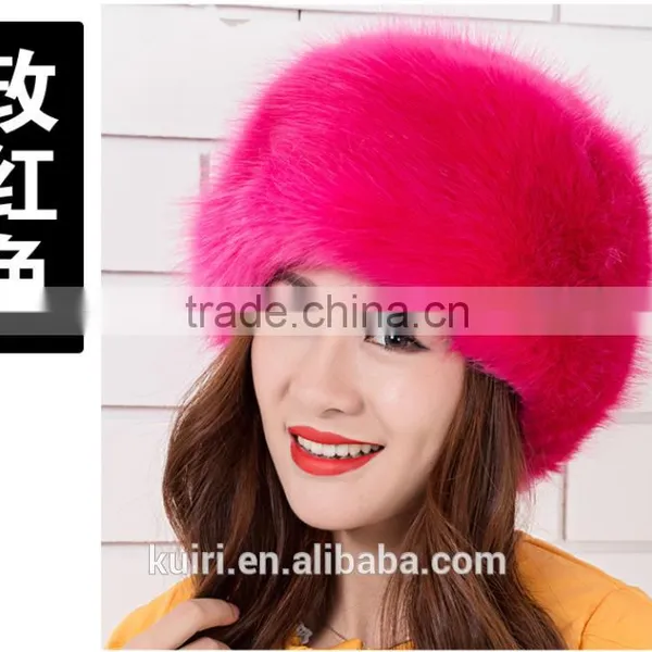 Woman and Man Fashion Fox Faux Fur Russian Hats With Satin Lining/Round Top Unisex Winter Cap Hats photo-5