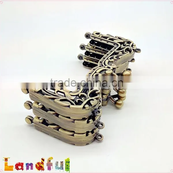 10.5cm M Shape Square Vintage Gold Sewing Kiss Lock Clutch Purse Frame photo-3