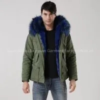 100% Cottons Shell Red Fur Long Coat, Raccoon Big Fur Collar , Warm Winter Coats Real Rabbit Fur