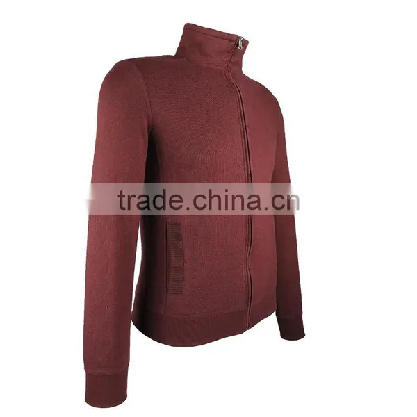 201503005044 Men's Purplish Red 100% Cotton Jacket With Knit Jacket Cuffs photo-2