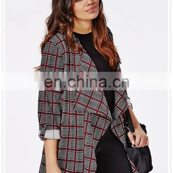 High Quality Plus Size Women Checked Waterful Travel Jacket in New Model photo-5